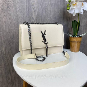 Сумки Сумки ^/--/^ Стильна жіноча невелика сумка, клатч YSL на ланцюжку, невелика сумка з віночком брелоком чорна люкс  ^_^^^ Стильная женская небольшая сумка, клатч YSL на цепочке, небольшая сумка с венчиком брелоком черная люкс - фото фото фото