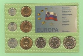 Словенія Словения ^/--/^ Набор монет СЛОВЕНИЯ блистер запайка пластик 9 монет набір Словенія ^_^^^ Набор монет Словения блистер запайка пластик 9 монет набор Словения - фото фото фото