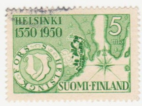 Скандинавія Скандинавия ^/--/^ Финляндия 1950 г. № 395 гашеная ^_^^^ Фінляндія 1950 р. No 395 гашена - фото фото фото