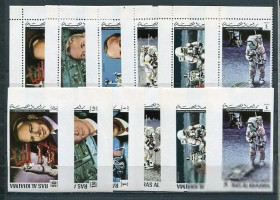 Освоєння космосу Освоение космоса ^/--/^ Рас эль Хайма Ras al Khaima Space  1971   Mi 701-706 /--/ AB Apollo 14  MNH ^_^^^ Рас ель Хайма Ras al Khaima Space 1971 Mi 701-706 /--/ AB Apollo 14 MNH - фото фото фото
