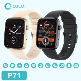 Розумні годинники (Smart watch) Умные часы (Smart watch) ^/--/^ Умные смарт часы Smart Watch COLMi P /--/ 71    (тонометр, пульсоксиметр, звонки). Black Gold ^_^^^ Розумний смарт годинник Smart Watch COLMi P /--/ 71 (тонометр, пульсоксиметр, дзвінки). Black Gold - фото фото фото