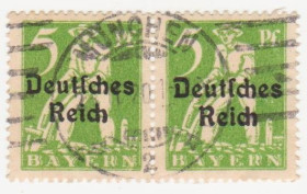 Веймарська республіка Веймарская республика ^/--/^ Германия    ( Рейх) 1920 г. №  115 гашеная пара ^_^^^ Німеччина (Рейх) 1920 р. No 115 гашена пара - фото фото фото