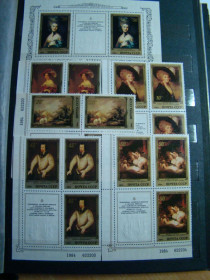 СРСР - СССР - ^/--/^ СССР, Михель  (2009), 5363-5367, блок 171 Шедевры Государственного Эрмитажа. Английская живопись. ^_^^^ СРСР, Міхель (2009), 5363-5367, блок 171 Шедеври Державного Ермітажу. Англійський живопис. - фото фото фото