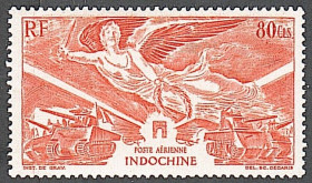 Інші країни Другие страны ^/--/^ Индокитай  (1946) Колония Франции. Авиапочта. Годовщина победы во ВМВ ^_^^^ Індокитай (1946) Колонія Франції. Авіапошта. Річниця перемоги у ВМВ - фото фото фото