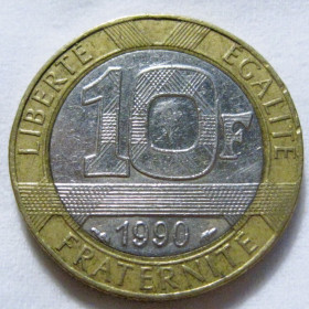Франція Франция ^/--/^ Франція 10 франків 1990 року #6 /--/ П /--/ 1511 ^_^^^ Франция 10 франков 1990 года #6 /--/ П /--/ 1511 - фото фото фото