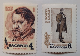 СРСР - СССР - ^/--/^ СССР 1965 Серов, художник, MNH ^_^^^ СРСР 1965 Сєров, художник, MNH - фото фото фото