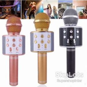 Мікрофони Микрофоны ^/--/^ Bluetooth микрофон для караоке с изменением голоса WSTER WS-858 ^_^^^ Bluetooth мікрофон для караоке зі зміною голосу WSTER WS-858 - фото фото фото