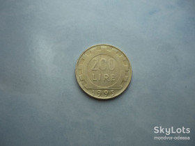 Італія і Ватикан Италия и Ватикан ^/--/^ Италия 200 лир 1995 ^_^^^ Італія 200 лір 1995 - фото фото фото