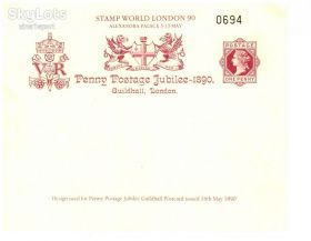 Європа Европа ^/--/^ Великобритания  1990 г - выставочная номерная карточка - ЧЕРНЫЙ ПЕННИ ^_^^^ 1990 — виставкова номерна картка — Чорний Пенні - фото фото фото