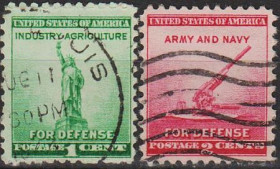Північна Америка Северная Америка ^/--/^ 1940 - США - Програми озброєння Mi.495-96 _гаш ^_^^^ 1940 - США - Программы вооружения Mi.495-96 _гаш - фото фото фото
