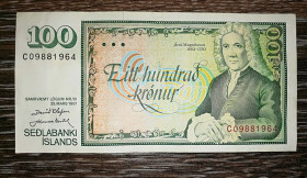 Скандинавія Скандинавия ^/--/^ ICELAND Исландия 100 крон 29 марта 1961 Подпись тип 2. Olafsson, Nordal ^_^^^ Ісландія 100 крон 29 березня 1961 Підпис тип 2. Olafsson, Nordal - фото фото фото