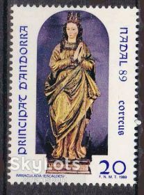 Малі Держави Європи Малые Государства Европы ^/--/^ Андорра  1989 г - MNH - ИСКУССТВО - Рождество ^_^^^ Андорра 1989 — MNH — Мистецтво - фото фото фото