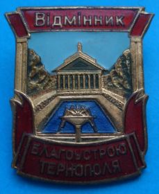 Відзнаки Знаки отличий ^/--/^ отличник благоустройства Тернополя, ЛМД ^_^^^ Відмінник благоустрою Тернополя, ЛМД - фото фото фото