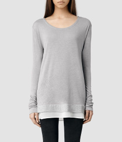 Футболки Футболки ^/--/^ Лонгслив серый вискоза-лен &amp;apos;Allsaints&amp;apos; &amp;apos;Miro ls tee&amp;apos; 40-42 /--/ р ^_^^^ Лонгслів сірий віскоза-лен &amp;apos;Allsaints&amp;apos;; &amp;apos;Miro ls tee&amp;apos; 40-42 /--/ р - фото фото фото
