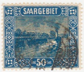Веймарська республіка Веймарская республика ^/--/^ Германия    ( Саар)   1922  г. № 91 гашеная ^_^^^ Німеччина ( Саар) 1922 р. No 91 гашена - фото фото фото