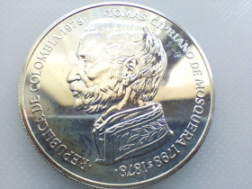 Колумбія Колумбия ^/--/^ Монета 750 песо 1978 Колумбія ^_^^^ Монета 750 песо 1978 Колумбия - фото фото фото