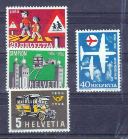 Транспорт Транспорт ^/--/^ Транспорт / Техника .  Швейцария  1956 г  **  - ^_^^^ Транспорт / Техніка . Швейцарія 1956 - фото фото фото