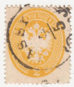 Австрія Австрия ^/--/^ Австрия  (  Ломбардо-Венецианское королевство  )1863 г. № 19 гашеная ^_^^^ Австрія (Ломбардо-Венеційське королівство) 1863 р. No 19 гашена - фото фото фото