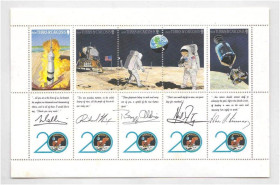 Освоєння космосу Освоение космоса ^/--/^ Космос . Теркс и Кайкос 1989 г  MNH - блок - человек на Луне ^_^^^ Теркс і Кайкос 1989 MNH - фото фото фото