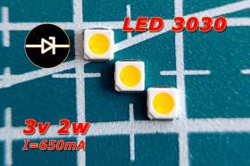 Світлодіоди Светодиоды ^/--/^ Светодиод LED SMD 3030 3 /--/ v-2 /--/ w ^_^^^ Світлодіод LED SMD 3030 3 /--/ v-2 /--/ w - фото фото фото