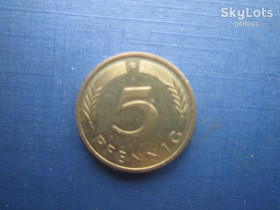НДР, ФРН ГДР, ФРГ ^/--/^ Монета 5 пфеннигов Германия ФРГ 1993 F ^_^^^ Монета 5 пфенігів Німеччина ФРН 1993 F - фото фото фото