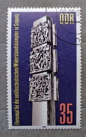 НДР, ФРН ГДР, ФРГ ^/--/^ ГДР 1981 г - Памятник борцам Сопротивления в Засниц ^_^^^ НДР 1981 р. - Пам'ятник борцям Опору в Засніц - фото фото фото