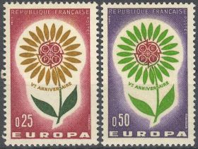 Франція Франция ^/--/^ Франция 1964 Европа CEPT Mi 1490-1491 MNH ^_^^^ Франція 1964 Європа CEPT Mi 1490-1491 MNH - фото фото фото