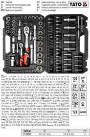 Автоінструмент Автоинструмент ^/--/^ Набор головок торцевых YATO 1/4&amp;#039;&amp;#039; 1/2&amp;#039;&amp;#039; 108 штук YT-38791 ^_^^^ Набір головок торцевих YATO Польща 1/4'' 1/2'' 108 штук YT-38791 - фото фото фото