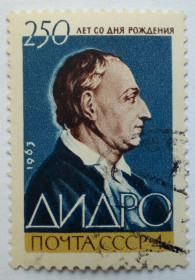 СРСР - СССР - ^/--/^ СССР 1963 Дидро, гашеная ^_^^^ СРСР 1963 Дідро, гашена - фото фото фото