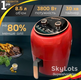 Мультиварки Мультиварки ^/--/^ Аэрогриль для кухни Rainberg RB-2318 3800 Вт безмасляная фритюрница 8.5 /--/ л Красный ^_^^^ Аерогриль для кухні Rainberg RB-2318 3800 Вт безмасляна фритюрниця 8.5 /--/ л Червоний - фото фото фото