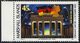 Історія та особистості История и личности ^/--/^ Маршалловы о-ва-1990 история WWII, падение фашизма, Бранденбургские ворота символ единства Германии ^_^^^ Маршаллові о-ви-1990 історія WWII, падіння фашизму, Бранденбурзькі ворота символ єдності Німеччини - фото фото фото