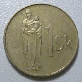 Словаччина Словакия ^/--/^ Словаччина 1 крона 1993 року 43407 ^_^^^ Словаччина 1 крона 1993 года 43407 - фото фото фото