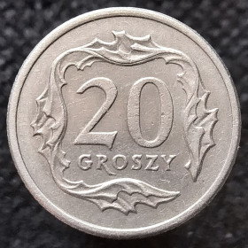 Сучасна (після ) Современная (после ) ^/--/^ Польща 20 грошей, 1992 ^_^^^ Польша 20 денег, 1992 - фото фото фото