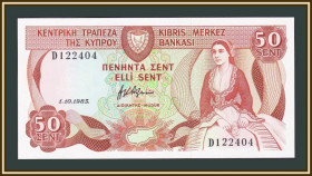 Інші країни Другие страны ^/--/^ Кипр 50 центов 1983 P-49  (49 /--/ a.1) UNC ^_^^^ Кіпр 50 центів 1983 P-49 (49 /--/ a.1) UNC - фото фото фото