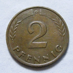 НДР, ФРН ГДР, ФРГ ^/--/^ Німеччина 2 пфеніга 1964 року G #6 /--/ П /--/ 877 ^_^^^ Германия 2 пфеннига 1964 года G #6 /--/ П /--/ 877 - фото фото фото