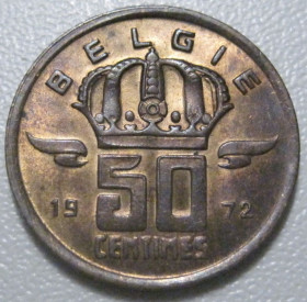 Бельгія Бельгия ^/--/^ Бельгія 50 сантимів 1972 року Belgie 42455 ^_^^^ Бельгия 50 сантимов 1972 года Belgie 42455 - фото фото фото