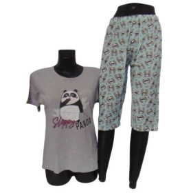 Піжами Пижамы ^/--/^ Женская пижама футболка и капри Cotton More 50563 XL серая ^_^^^ Жіноча піжама футболка і капрі Cotton More 50563 XL сіра - фото фото фото