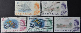 Інше Другое ^/--/^ Багамские острова Елизавета II, Регата, Морская фауна 1965  Надпечатка нового номинала 1966 ^_^^^ Багамські острови Єлизавета II, Регата, Морська фауна 1965 Наддрук нового номіналу 1966 - фото фото фото
