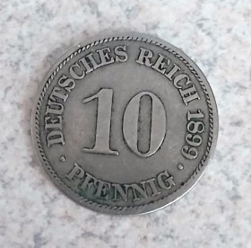 Німецька імперія (-) Германская империя (-) ^/--/^ Німеччина 10 пфенігів 1899 А ^_^^^ Германия 10 пфеннигов 1899 А - фото фото фото