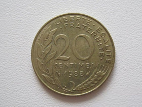 Франція Франция ^/--/^ Франция 20 сантимов 1988 года 9745 ^_^^^ Франція 20 сантимів 1988 року 9745 - фото фото фото