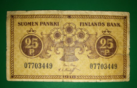 Скандинавія Скандинавия ^/--/^ FINLAND Фінляндія 25 пенні 1918 Collan, Thesleff ^_^^^ Финляндия 25 пенни 1918 Collan, Thesleff - фото фото фото