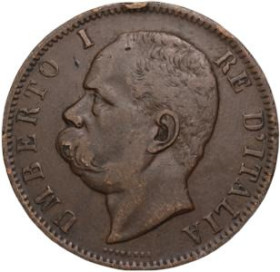 Італія і Ватикан Италия и Ватикан ^/--/^ 10 чентезимо, 1894 г. Италия, король Умберто I ^_^^^ 1894 Італія, король Умберто I - фото фото фото