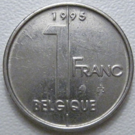 Бельгія Бельгия ^/--/^ Бельгія 1 франк 1995 року Belgique 42809 ^_^^^ Бельгия 1 франк 1995 года Belgique 42809 - фото фото фото