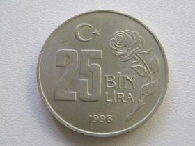 Туреччина Турция ^/--/^ Турция 25000 лир 1996 года #15524 ^_^^^ Туреччина 25000 лір 1996 року #15524 - фото фото фото