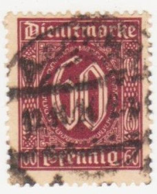 Веймарська республіка Веймарская республика ^/--/^ Германия 1921 г.№ 66 гашеная ^_^^^ Німеччина 1921 р. No 66 гашена - фото фото фото