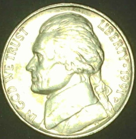 Обігові Обиходные ^/--/^ США 5 центів, 1991 P Джефферсон Нікель [3.40] ^_^^^ США 5 центов, 1991 P Джефферсон Никель [3.40] - фото фото фото