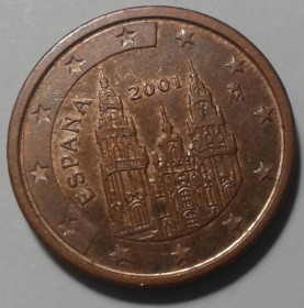 Інше Другое ^/--/^ Испания. 2 евроцента. 2001. ^_^^^ Іспанія. 2 євроценти. 2001. - фото фото фото