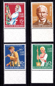 Інше Другое ^/--/^ СААР / SAAR  1957 - 1958 г MNH - сельское хозяйство и Фридрих Вильгельм Райффайзен ^_^^^ СААР / SAAR 1957 - 1958 р MNH - сільське господарство і Фрідріх Вільгельм Райффайзен - фото фото фото