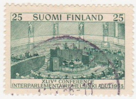 Скандинавія Скандинавия ^/--/^ Финляндия 1955 г. № 448 гашеная ^_^^^ Фінляндія 1955 р. No 448 гашена - фото фото фото