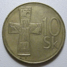 Словаччина Словакия ^/--/^ Словаччина 10 крон 1993 року 40687 ^_^^^ Словаччина 10 крон 1993 года 40687 - фото фото фото
